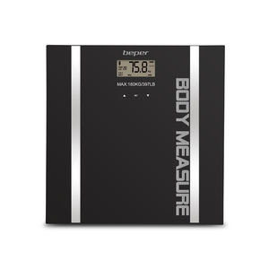 เครื่องชั่งน้ำหนักดิจิตอลแบบกระจกนิรภัย ขนาด 30x30x1.7 ซม. สีดำ/เงิน - Product Image 1