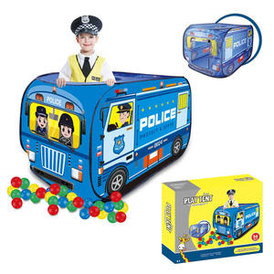 Tente de jeu pour enfants à 5 thèmes avec piscine à balles de 50 balles, design camion de police, camion de pompiers, hamburger, autobus scolaire, maison de jeu intérieure et extérieure - Product Image 3