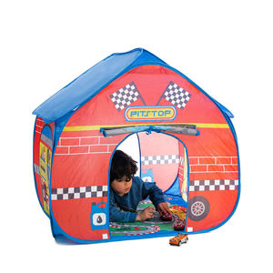 Tente de jeu pour enfants fabriquée sur mesure en Indonésie, tente Pop It Up Pit Stop avec tapis de course, maison de jeu - Product Image 5