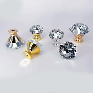 30Mm Crystal Diamond Gold Luxe Kabinet Trekt Voor Home Decoratie
