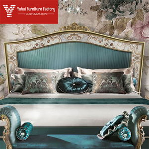 <span class=keywords><strong>Letto</strong></span> Matrimoniale di Lusso Europeo in <span class=keywords><strong>Legno</strong></span> Massello, <span class=keywords><strong>Intarsiato</strong></span> a Conchiglia in Stile Italiano, con Intaglio Floreale Originale Francese, per Villa - Product Image 6