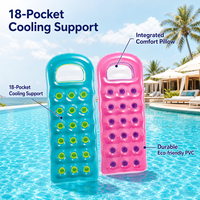 Matelas flottant gonflable de gros pour piscine, 18 poches, pour adultes et enfants, idéal pour l'été, la plage et les fêtes à la piscine