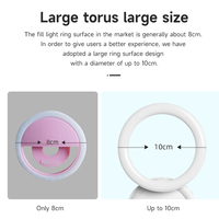 Mini lampe annulaire LED portable pour selfie, 3 modes de couleur, 500 mAh, pliable, pour téléphone portable, selfie, diffusion en direct, vidéo, maquillage