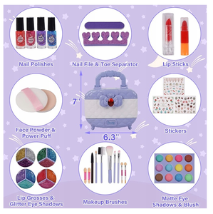 Kits de <span class=keywords><strong>maquillage</strong></span> pour filles - Trousse de <span class=keywords><strong>maquillage</strong></span> en plastique ABS avec cosmétiques et outils pour les ongles, boîte de jeu de rôle et de créativité pour les enfants de 3 <span class=keywords><strong>ans</strong></span> et plus - Product Image 2