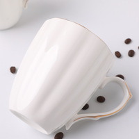 Tasse en porcelaine fine en forme de citrouille, peinte à la main, avec logo personnalisé, résistante aux hautes températures, bord doré, cadeau de mariage, compatible lave-vaisselle