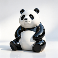 Sculpture de panda en fibre de verre FRP, mignonne, taille personnalisée, couleur personnalisée, non toxique, ornement pour jardin extérieur, décoration de table intérieure, artisanat pour parc