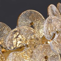 Lustre de plafond en lotus moderne pour salon, lustre américain de luxe en cristal pour chambre à coucher et restaurant, lampe suspendue pour la décoration intérieure