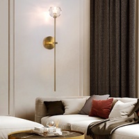 Lampe murale simple et moderne, style luxueux, lampe en cristal à tête unique, salon, mur de télévision, chambre à coucher, lampe de chevet