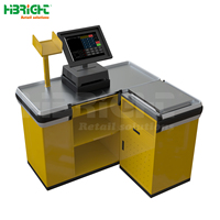 Comptoir de caisse automatique de registre de bureau de table de caissier de magasin d'épicerie de détail Highbright avec le bord de LED