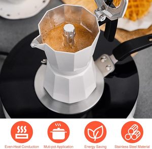 Placa Adaptadora de Inducción de Acero Inoxidable de 13 cm con Asa para Usar con Cafeteras Moka y Utensilios de Cocina en Placas de Inducción, Conducción de Calor - Product Image 3