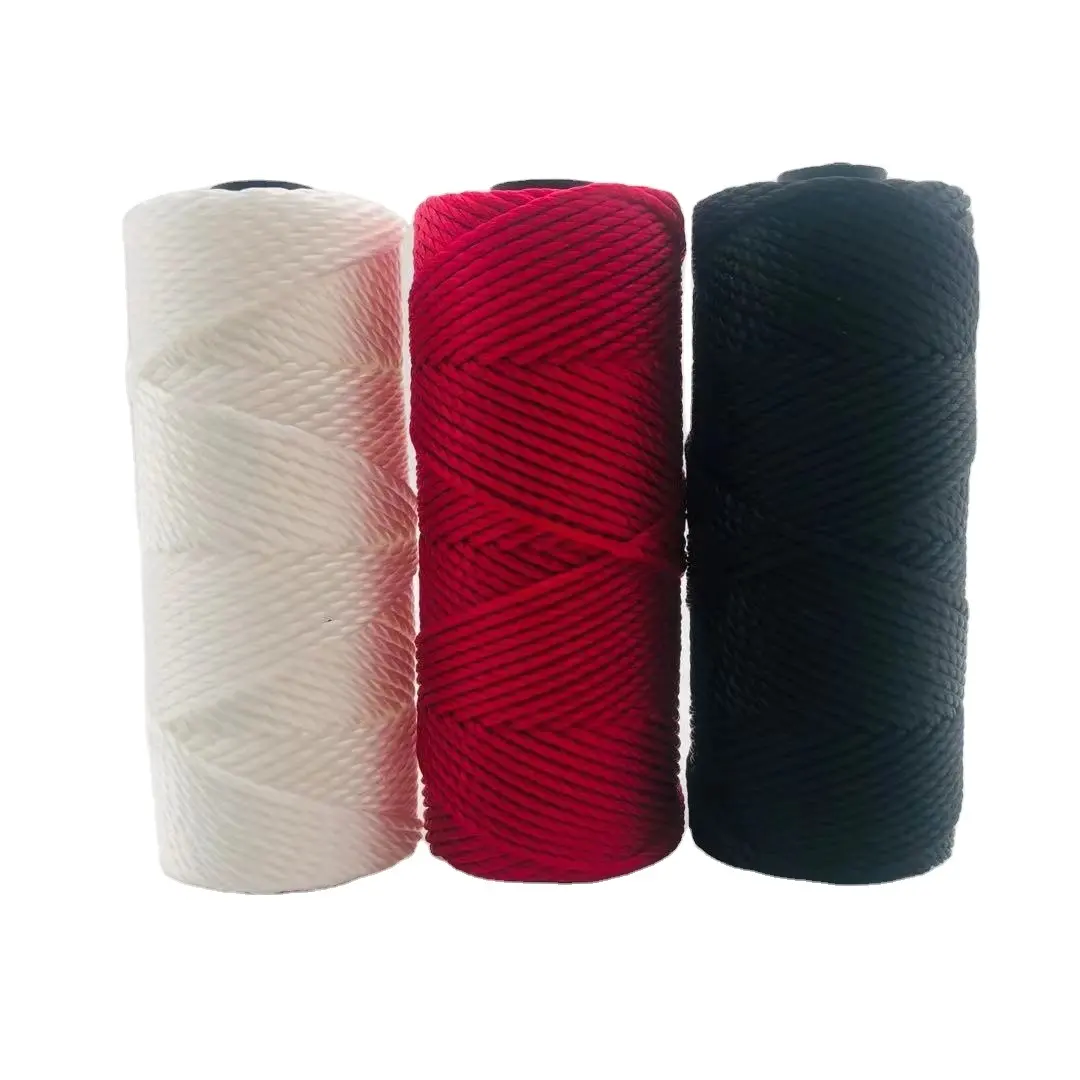 Bobine de 4 pouces 50M polypropylène nylon polyester ficelle torsadée PP PET PA 1MM rouge noir blanc Ligne de construction