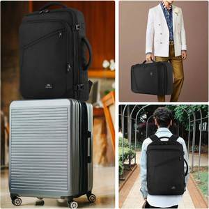 Sac à dos de transport noir personnalisé 40L, extra large, extensible, résistant à l'eau, léger, sac de voyage approuvé pour les week-ends, pour hommes - Product Image 6