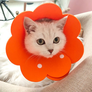 Collier anti-léchage pour chats et chiens, type Elizabethan, avec fermeture à pression, tailles S, M, L, jaune, orange, rose, en polyester, pour l'été - Product Image 2