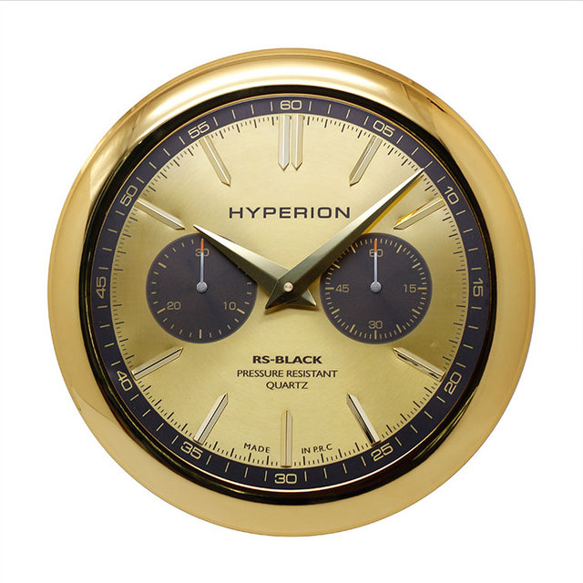 Deheng Modern 16 Inch Metal Watch Wall Clock with Dial Decoration for Household