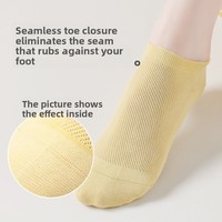 Chaussettes d'été pour femmes en pur coton peigné, fines, absorbantes, antibactériennes, anti-odeurs, sans coutures, invisibles, décontractées, pour le quotidien