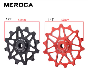 Poleas de Cerámica MEROCA 12/14T para <span class=keywords><strong>Desviador</strong></span> de Bicicleta <span class=keywords><strong>9v</strong></span> 10v 11v, Poleas de Cerámica para <span class=keywords><strong>Desviador</strong></span> Trasero de Bicicleta de Montaña y Carretera - Product Image 3