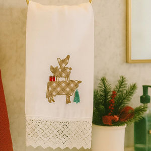 Farmhouse Companions Linen Cotton Guest Bath <b>Towel</b>, Decorative Rustic Bathroom <b>Towel</b> for Home & Hospitality - Product Image 1