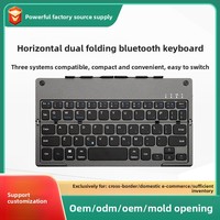 Nouveau clavier pliable sans fil USB LED 2,4 GHz à 60 touches - Support portable pour téléphone/tablette - Design ultra-fin