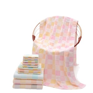 Qidou – bavoir en gaze pour bébé, 26x26 cm, serviette à carreaux en pur coton pour nourrissons, pour l'alimentation et le bain - Product Image 5