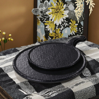 Vaisselle en mélamine de style japonais, noir mat, pour restaurant, fournie par l'usine