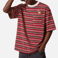 Camisetas de Hombre al por Mayor, Rayadas, 100% Algodón, Estilo Urbano, Logotipo Personalizado, Ecológicas, Transpirables, Oversize, Vintage, Casual, Cleanfit