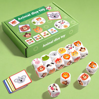 Juego de Dados de Animales de Madera Montessori, Rompecabezas de Lógica, Juego Educativo para Niños Pequeños, Aprendizaje STEM, Juego Sensorial, Regalo, Juguete Divertido