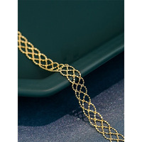 Bracelet en maille dorée délicat, tissé, réglable, chaîne filet, minimaliste, élégant, bijou pour femme