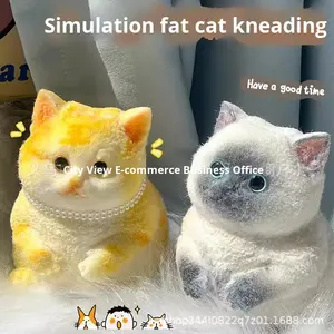 Simulation chaton jouet à presser soulagement du stress haute apparence rebond lent artefact en silicone grande taille 5 à 7 ans - Product Image 2