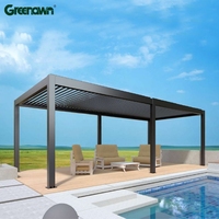Pergola motorisée en aluminium Greenawn, gazebo à lames orientables, pavillon, pergola à toit à lames orientables sur mesure