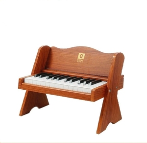 Piano Electrónico Pequeño de Madera Natural para Niños, 25 Teclas, Juguete Musical Portátil de Madera para la Educación Musical Temprana del Bebé - Product Image 2