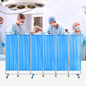 Tongchen Folding Privacy <b>Screen</b> 6 Panel Blue Movable Room Divider For Hospital Clinic Salon Bedroom Living Room - Product Image 2