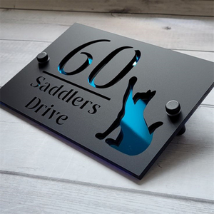 Placa de número de puerta personalizada moderna Letrero de apartamento de metal y acrílico para habitación de oficina de Casa de hotel - Product Image 3