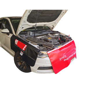 Couverture d'aile Automobile avec <span class=keywords><strong>Logo</strong></span> personnalisé, tapis de couverture d'aile magnétique en cuir PU pour magasin de Service de réparation de voiture - Product Image 1