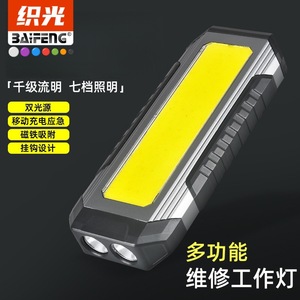 BaiFeng <b>Led</b> <b>Work</b> <b>Light</b> Cob Rechargeable Magnetic Portable Repair Lamp With Usb Charging Black 6V White <b>Light</b> - Product Image 3