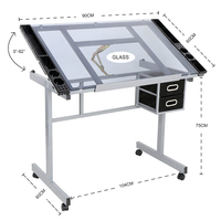 Table à dessin SINOART de haute qualité avec plateau en verre transparent, hauteur réglable, pour l'école, la maison, les meubles