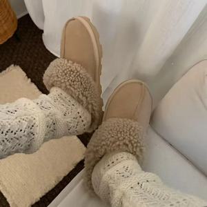 รองเท้าบูทหิมะสำหรับผู้หญิงแบรนด์แฟชั่นดีไซเนอร์สุดหรู น้ำหนักเบา กันลื่น บุนุ่ม พื้นหนา ขนเฟอร์แท้ หนังแท้ - Product Image 5