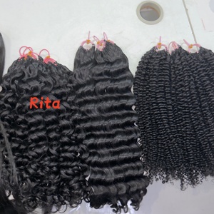 Extensiones de Cabello Humano con <span class=keywords><strong>Trenzas</strong></span> de Ganchillo Rizadas y Onduladas, de Instalación Rápida, Pre-enlazadas, de Aspecto Natural, sin Nudos, con Punta en K - Product Image 6