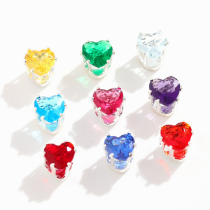 Heart Shaped 925 Silver <b>Crystal</b> Rhinestone Claw Setting DIY Jewelry Accessories For Bracelet Necklace Unisex Cute Everyday Wear - Product Image 5