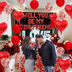 <span class=keywords><strong>Palloncino</strong></span> a Forma di Cuore Rosso 'Vuoi Essere la Mia Fidanzata?' 18 Pollici in Alluminio Adatto per San Valentino - Product Image 5