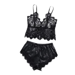 Nuevo conjunto de dos piezas de lencería sexy estilo europeo y americano, conjunto de camisón con encaje, moderno y cómodo. - Product Image 5
