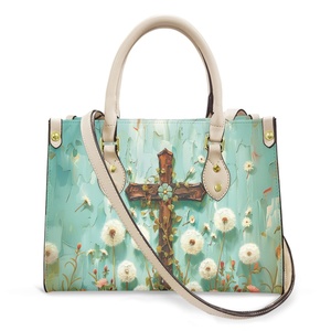 Moda de alta calidad Iglesia Helianthus Annuus PU bolso de cuero estampado <span class=keywords><strong>en</strong></span> demanda Jesús monedero de gran tamaño bolso de <span class=keywords><strong>hombro</strong></span> <span class=keywords><strong>para</strong></span> <span class=keywords><strong>mujer</strong></span> - Product Image 4