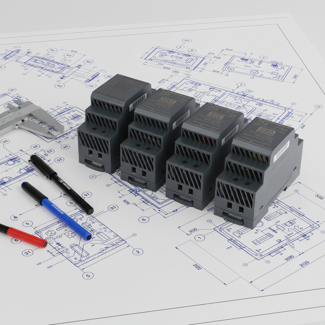 HDR-Series Ultra Slim 15W/30W/60W/100W AC-DC Single Output Power Supply 5V/12V/24V DIN Rail for Industry 90-264VAC Input