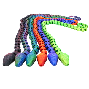 Collar Desestresante Unisex con Diseño de Serpiente Articulada Impreso en 3D para Niños, Hecho de PLA, con Embalaje Original, Regalo Temático de Animales - Product Image 1
