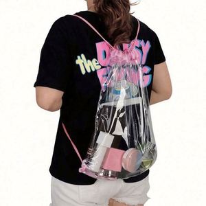 Bolsa de Cordón Transparente Promocional de PVC con Logotipo Personalizado al por Mayor, Económica, Impresa, Impermeable, para Ropa - Product Image 5