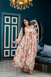 Diseñador Look Fabulous Festival Wear Nueva llegada Anarkali Harina Longitud Vestido largo con Dupatta Georgette Tela Calidad Premium - Product Image 5