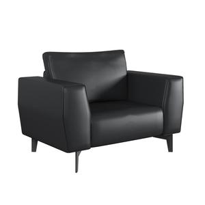 Moderno Conjunto de Sofás Modulares Extensibles para Oficina, Sofá Seccional de <span class=keywords><strong>3</strong></span> <span class=keywords><strong>Plazas</strong></span> en Cuero Sintético Negro Suave para Sala de Espera, Sala de Conferencias o Sala de Estar - Product Image 3