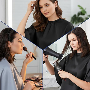 Capes de coiffure écologiques résistantes à l'eau avec logo personnalisé, bavoirs de maquillage, capes de shampoing pour salon de coiffure, tabliers courts de barbier - Product Image 6