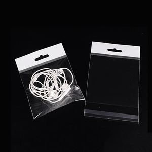 Vente en gros pas cher en stock <span class=keywords><strong>petit</strong></span> sac d'opp en plastique transparent auto-adhésif avec trou de suspension européen - Product Image 1