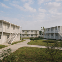 Maison modulaire préfabriquée à deux étages en conteneurs, structure en acier, dortoir pour travailleurs, appartement étudiant, logement de camp