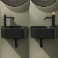 Lavabo WC ergonomique CE mini, nouvelle station de lavage, meuble élégant avec lavabo circulaire, intérieur chic, sanitaires pour hôtels